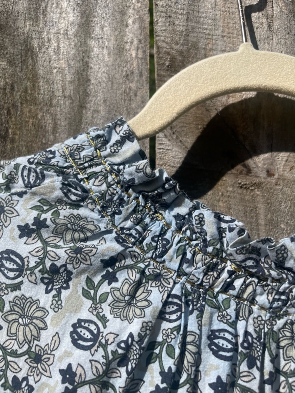 Chelsea & Theodore Olive and White Tiered Floral Midi Dress - Picture 12 of 12